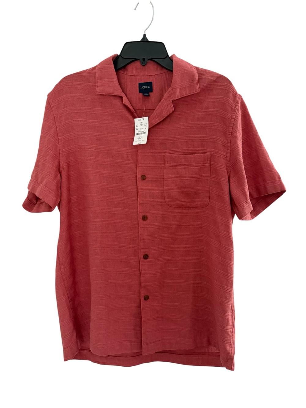 J. Crew Men's Short-Sleeve Button-Down Shirt in Dusty Coral
